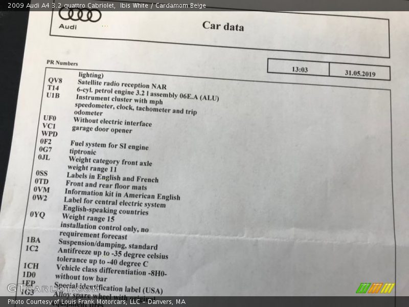 Ibis White / Cardamom Beige 2009 Audi A4 3.2 quattro Cabriolet