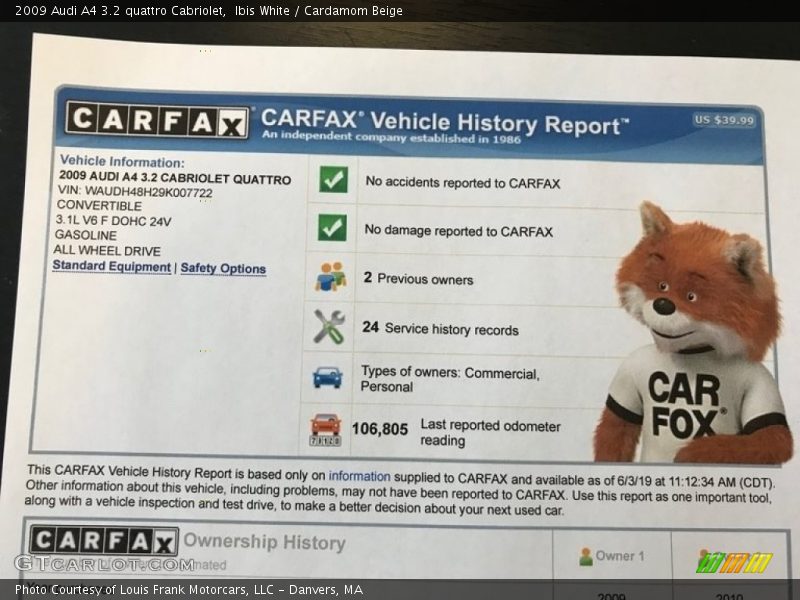 Ibis White / Cardamom Beige 2009 Audi A4 3.2 quattro Cabriolet