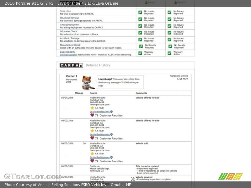 Lava Orange / Black/Lava Orange 2016 Porsche 911 GT3 RS
