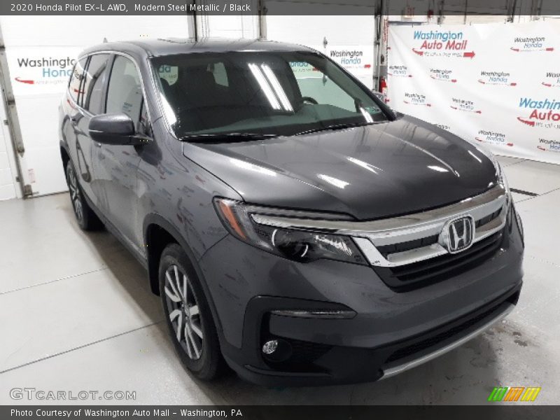 Modern Steel Metallic / Black 2020 Honda Pilot EX-L AWD