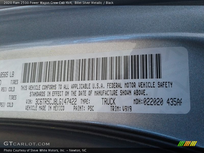 2020 2500 Power Wagon Crew Cab 4x4 Billet Silver Metallic Color Code PSC