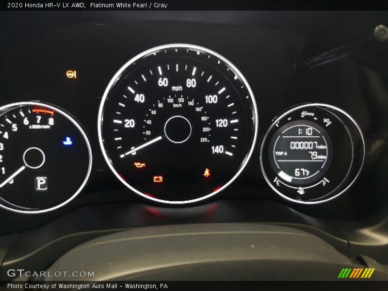 Platinum White Pearl / Gray 2020 Honda HR-V LX AWD