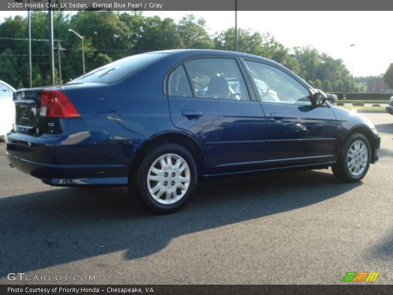 Eternal Blue Pearl / Gray 2005 Honda Civic LX Sedan