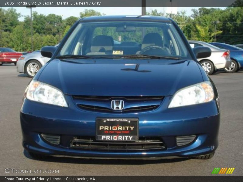 Eternal Blue Pearl / Gray 2005 Honda Civic LX Sedan