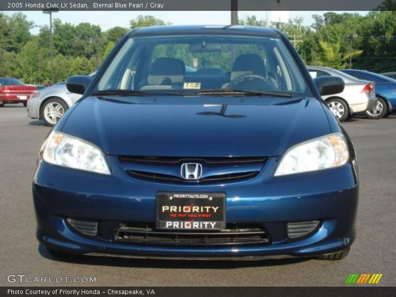 Eternal Blue Pearl / Gray 2005 Honda Civic LX Sedan