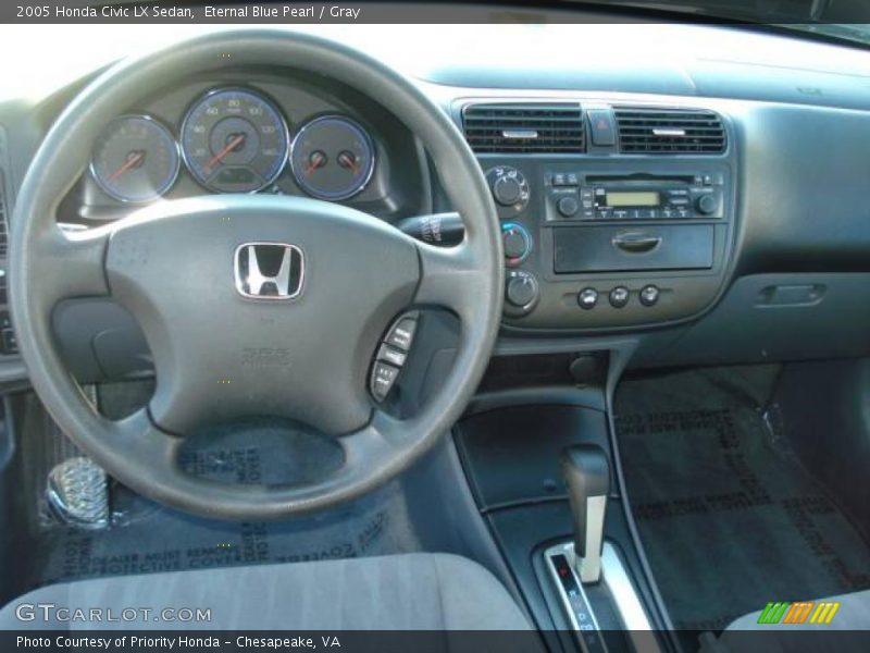 Eternal Blue Pearl / Gray 2005 Honda Civic LX Sedan