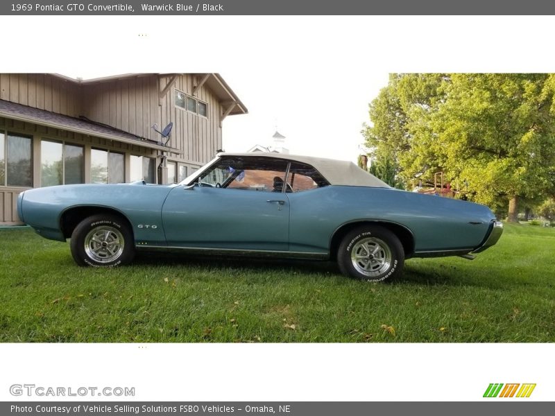 Warwick Blue / Black 1969 Pontiac GTO Convertible