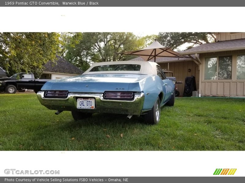 Warwick Blue / Black 1969 Pontiac GTO Convertible