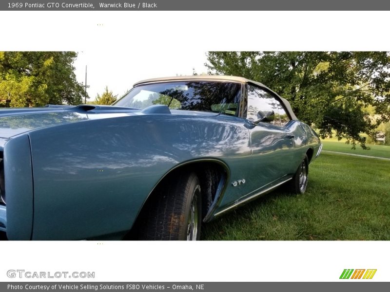 Warwick Blue / Black 1969 Pontiac GTO Convertible
