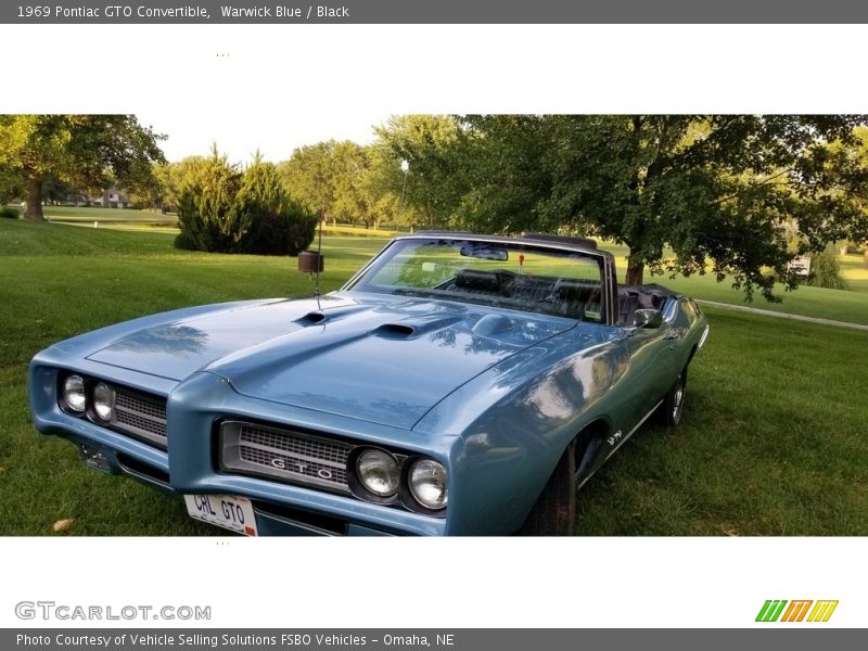 Warwick Blue / Black 1969 Pontiac GTO Convertible