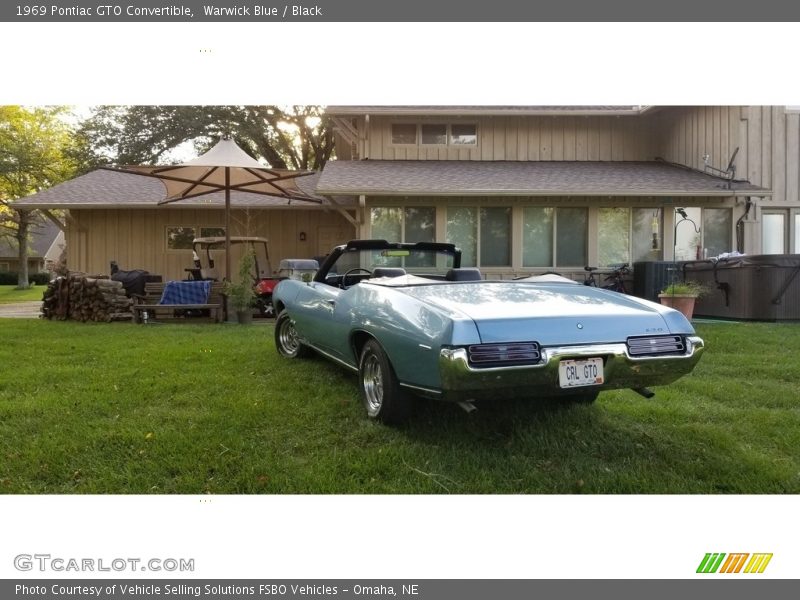 Warwick Blue / Black 1969 Pontiac GTO Convertible