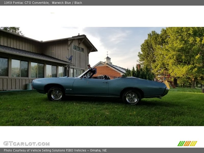 Warwick Blue / Black 1969 Pontiac GTO Convertible