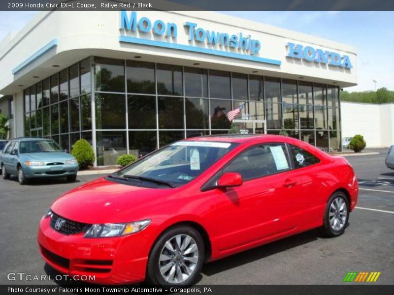 Rallye Red / Black 2009 Honda Civic EX-L Coupe