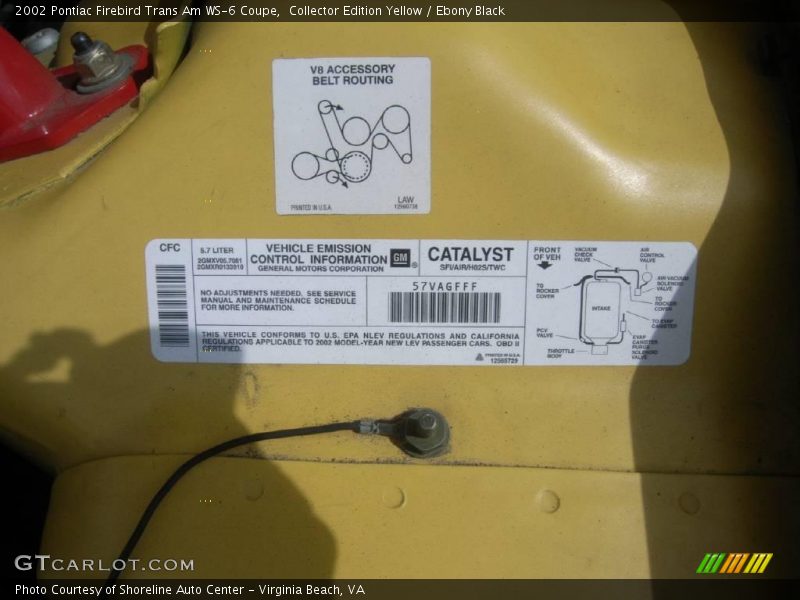 Collector Edition Yellow / Ebony Black 2002 Pontiac Firebird Trans Am WS-6 Coupe