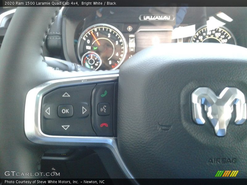 Bright White / Black 2020 Ram 1500 Laramie Quad Cab 4x4
