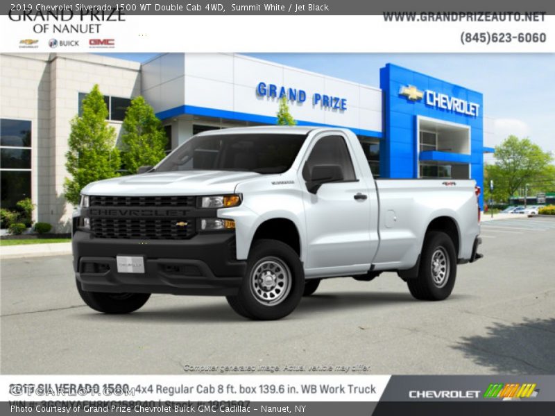 Summit White / Jet Black 2019 Chevrolet Silverado 1500 WT Double Cab 4WD