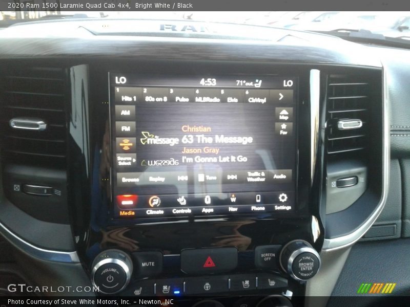 Bright White / Black 2020 Ram 1500 Laramie Quad Cab 4x4