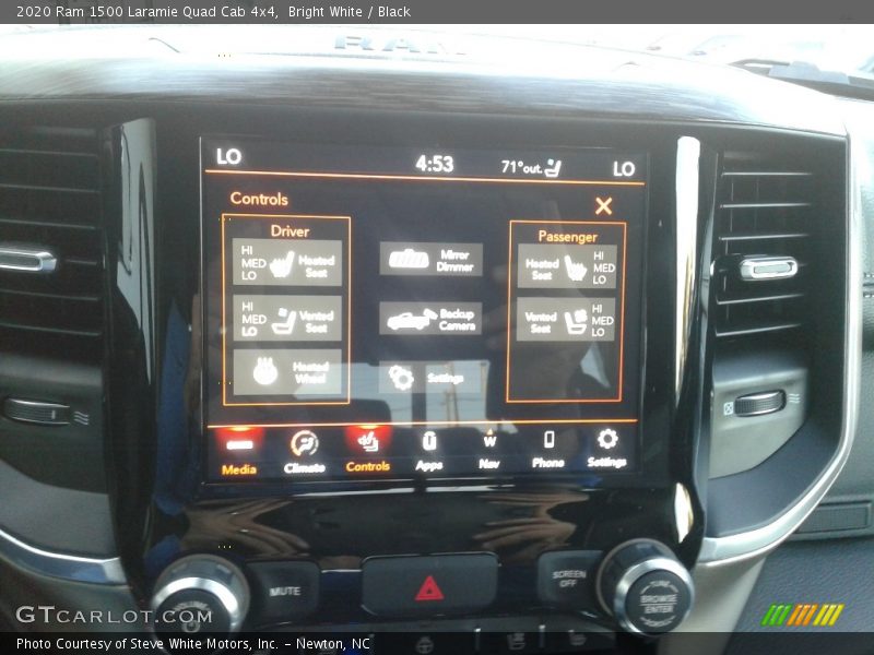 Bright White / Black 2020 Ram 1500 Laramie Quad Cab 4x4