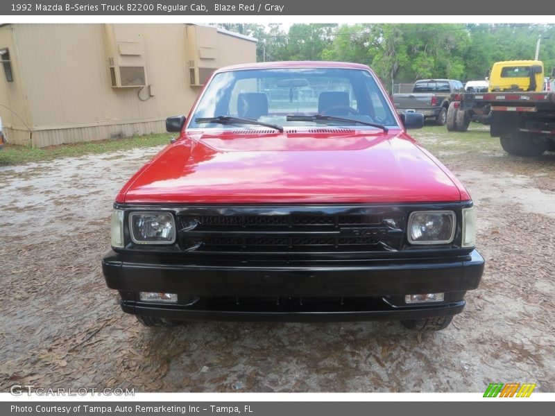 Blaze Red / Gray 1992 Mazda B-Series Truck B2200 Regular Cab