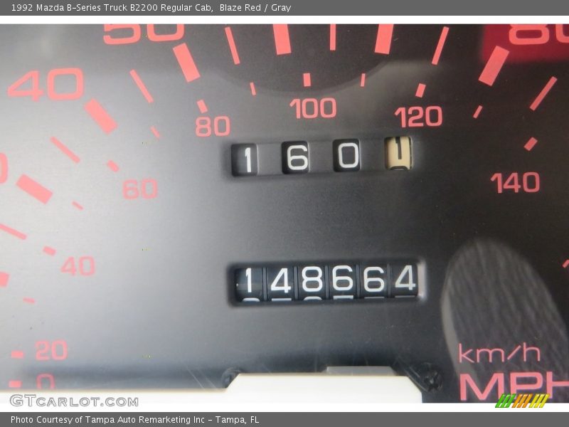 Blaze Red / Gray 1992 Mazda B-Series Truck B2200 Regular Cab