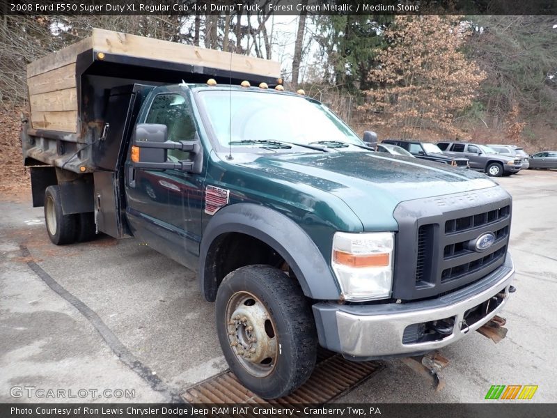Front 3/4 View of 2008 F550 Super Duty XL Regular Cab 4x4 Dump Truck
