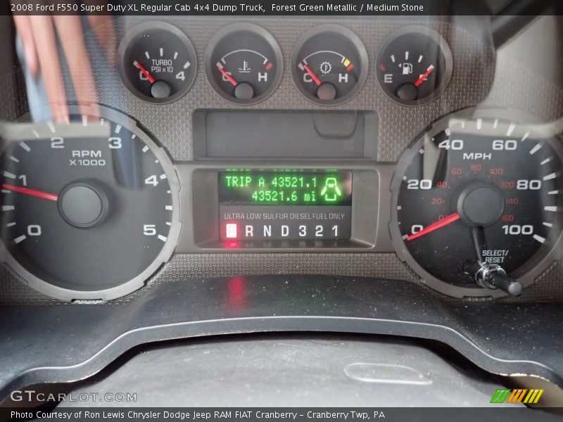  2008 F550 Super Duty XL Regular Cab 4x4 Dump Truck XL Regular Cab 4x4 Dump Truck Gauges