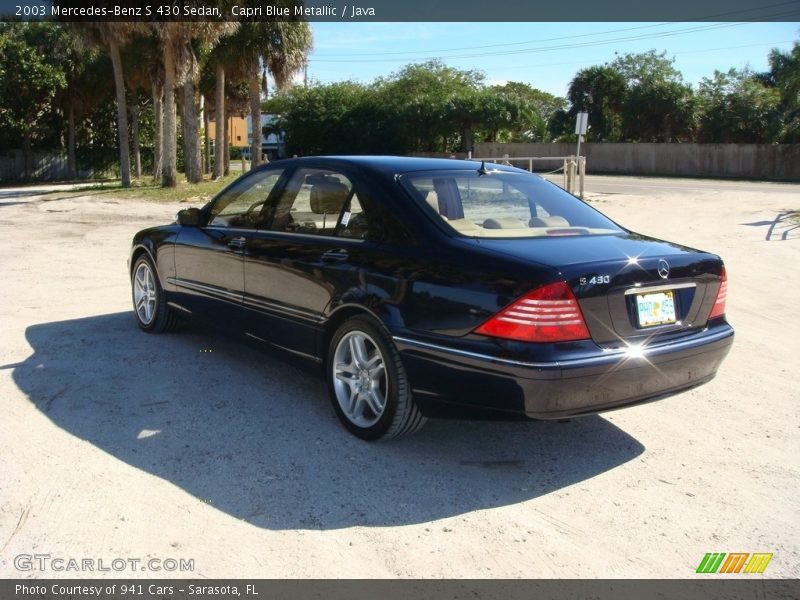 Capri Blue Metallic / Java 2003 Mercedes-Benz S 430 Sedan