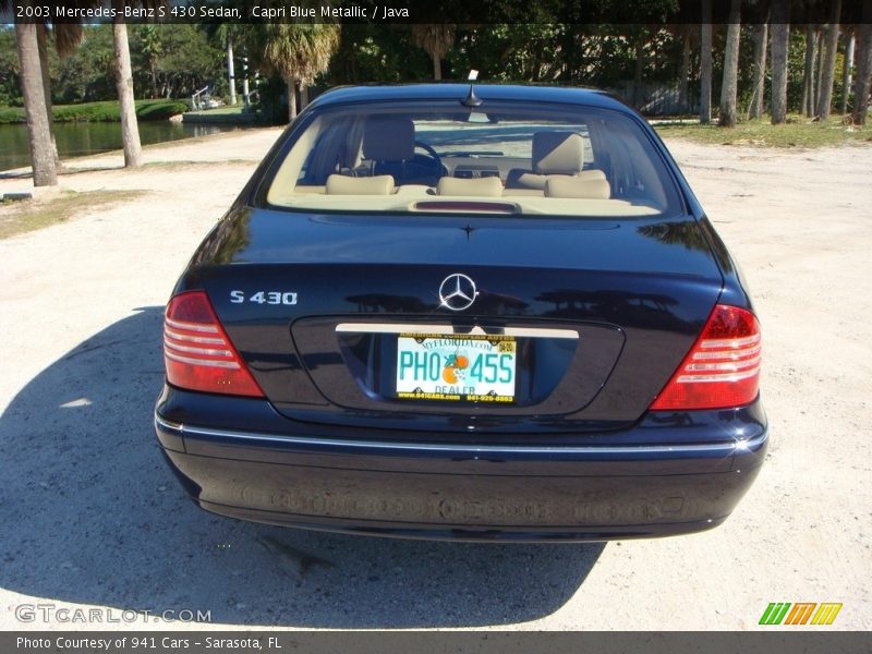 Capri Blue Metallic / Java 2003 Mercedes-Benz S 430 Sedan