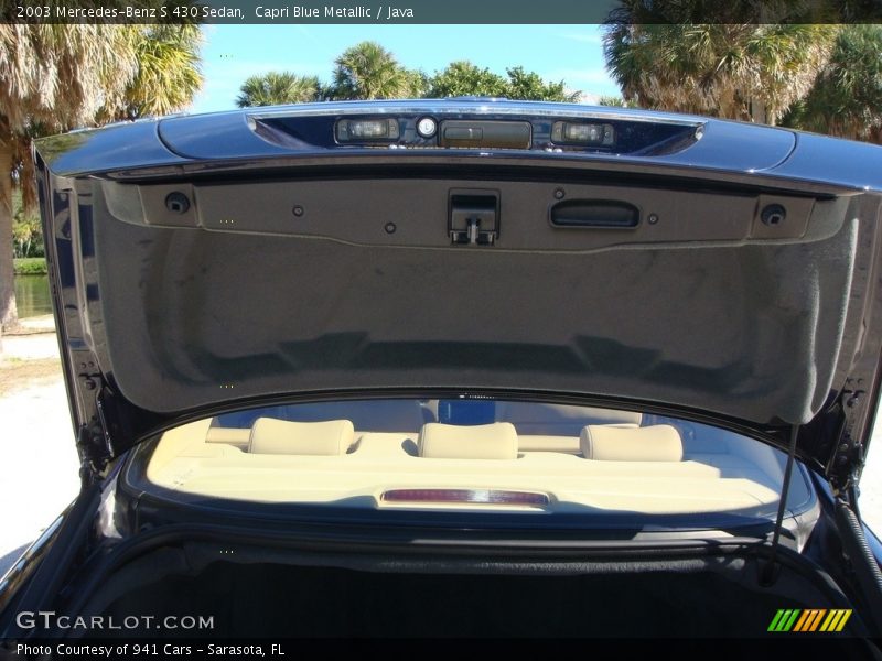 Capri Blue Metallic / Java 2003 Mercedes-Benz S 430 Sedan