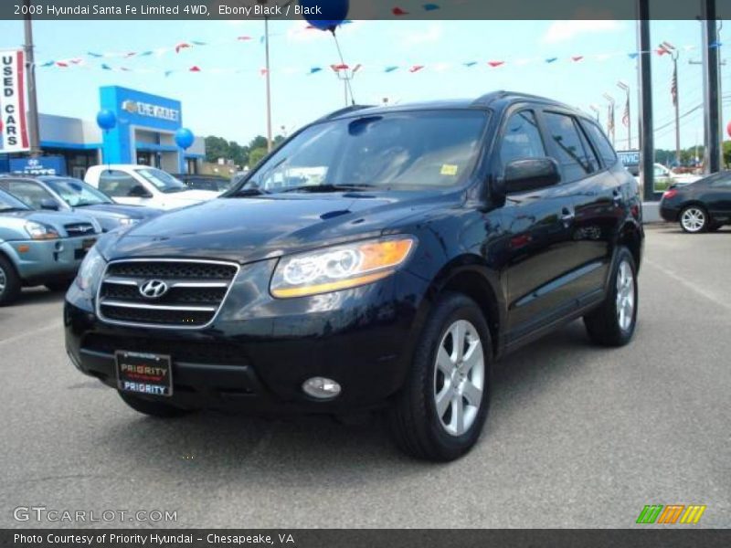 Ebony Black / Black 2008 Hyundai Santa Fe Limited 4WD