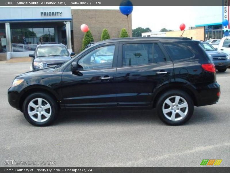 Ebony Black / Black 2008 Hyundai Santa Fe Limited 4WD