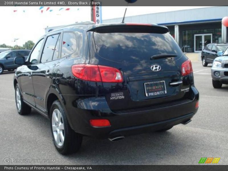 Ebony Black / Black 2008 Hyundai Santa Fe Limited 4WD