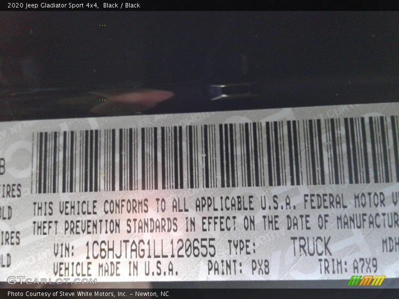 Black / Black 2020 Jeep Gladiator Sport 4x4