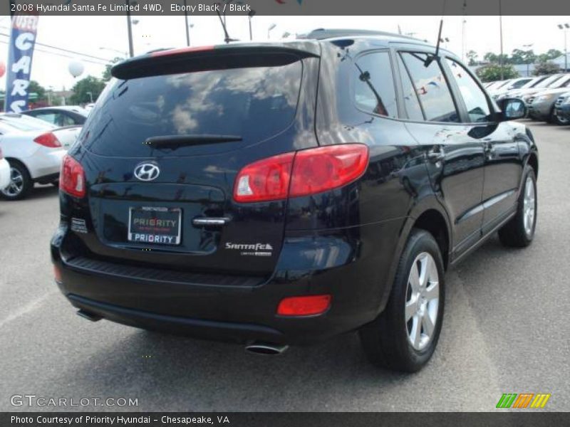 Ebony Black / Black 2008 Hyundai Santa Fe Limited 4WD