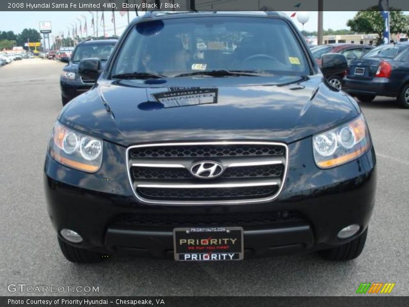 Ebony Black / Black 2008 Hyundai Santa Fe Limited 4WD