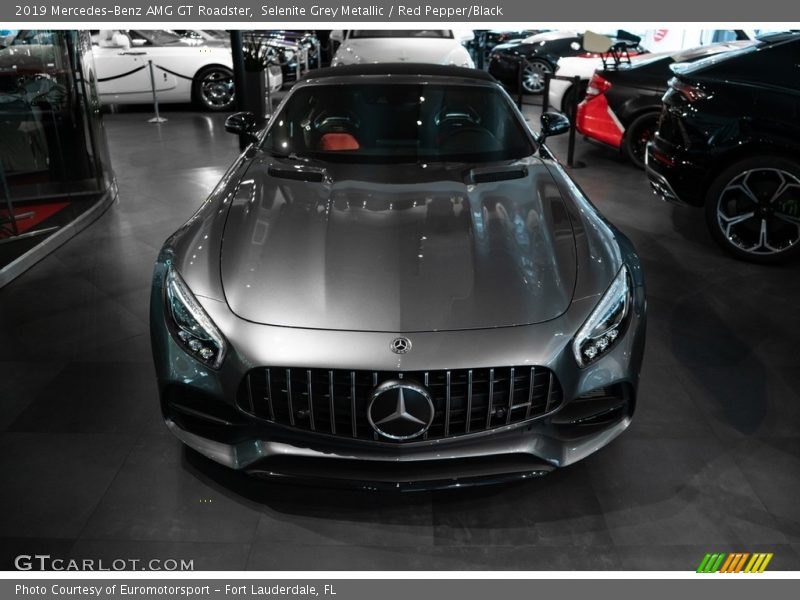 Selenite Grey Metallic / Red Pepper/Black 2019 Mercedes-Benz AMG GT Roadster