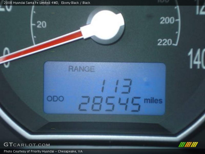 Ebony Black / Black 2008 Hyundai Santa Fe Limited 4WD