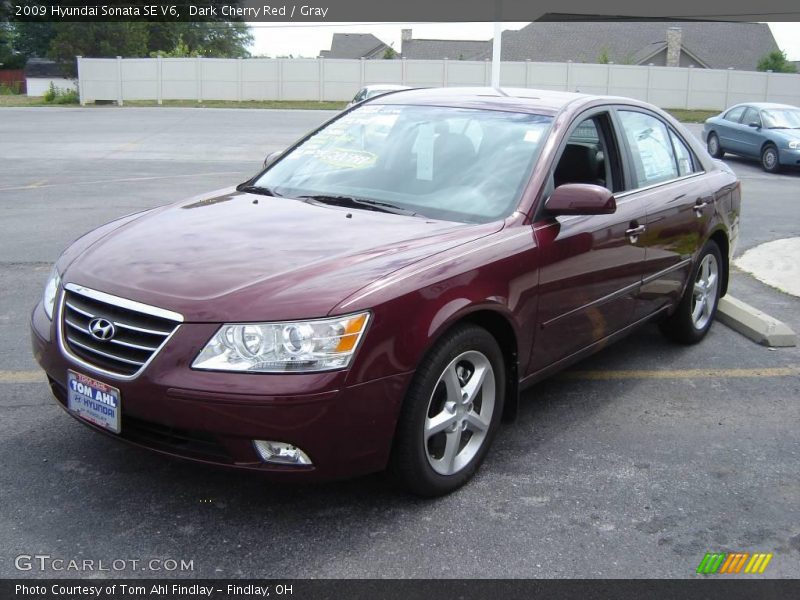 Dark Cherry Red / Gray 2009 Hyundai Sonata SE V6