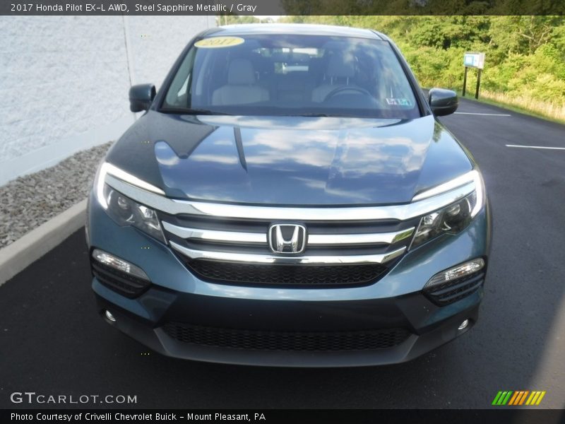 Steel Sapphire Metallic / Gray 2017 Honda Pilot EX-L AWD
