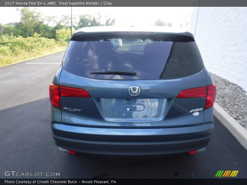 Steel Sapphire Metallic / Gray 2017 Honda Pilot EX-L AWD