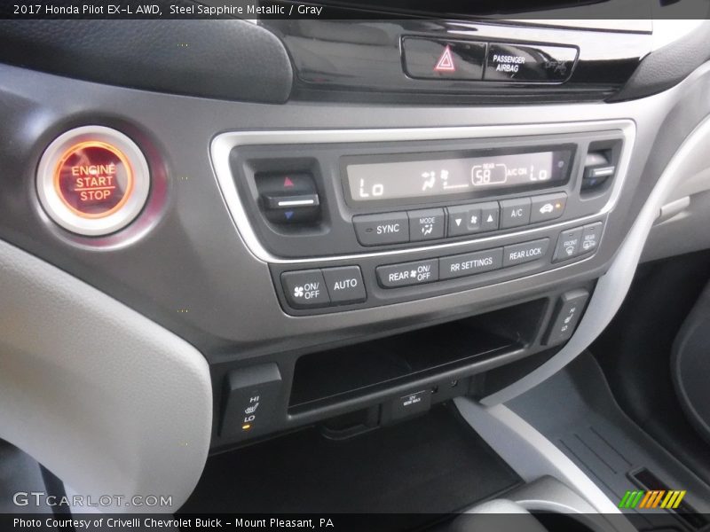 Steel Sapphire Metallic / Gray 2017 Honda Pilot EX-L AWD