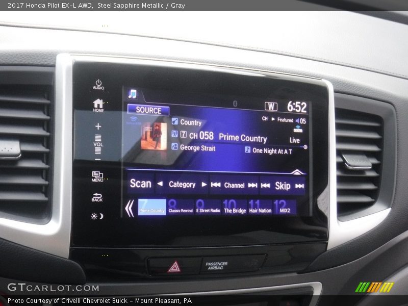 Steel Sapphire Metallic / Gray 2017 Honda Pilot EX-L AWD
