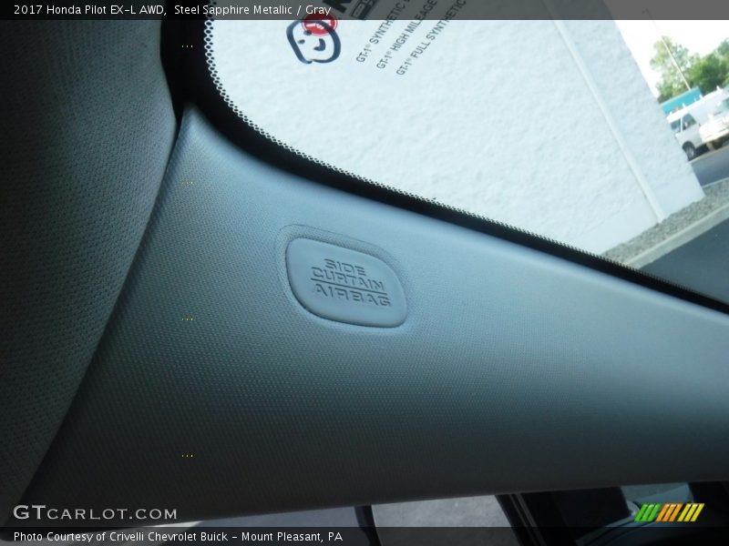 Steel Sapphire Metallic / Gray 2017 Honda Pilot EX-L AWD