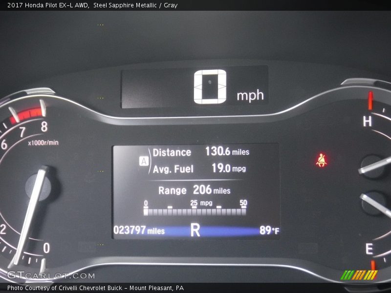 Steel Sapphire Metallic / Gray 2017 Honda Pilot EX-L AWD