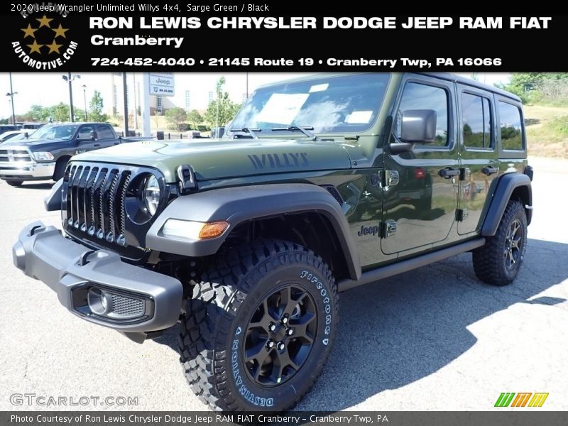 Sarge Green / Black 2020 Jeep Wrangler Unlimited Willys 4x4