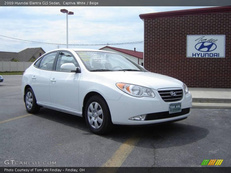 Captiva White / Beige 2009 Hyundai Elantra GLS Sedan