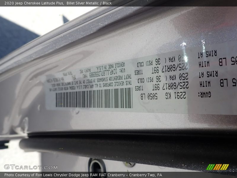 Billet Silver Metallic / Black 2020 Jeep Cherokee Latitude Plus