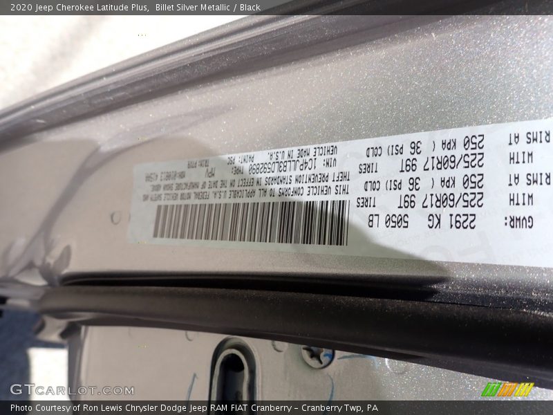 Billet Silver Metallic / Black 2020 Jeep Cherokee Latitude Plus