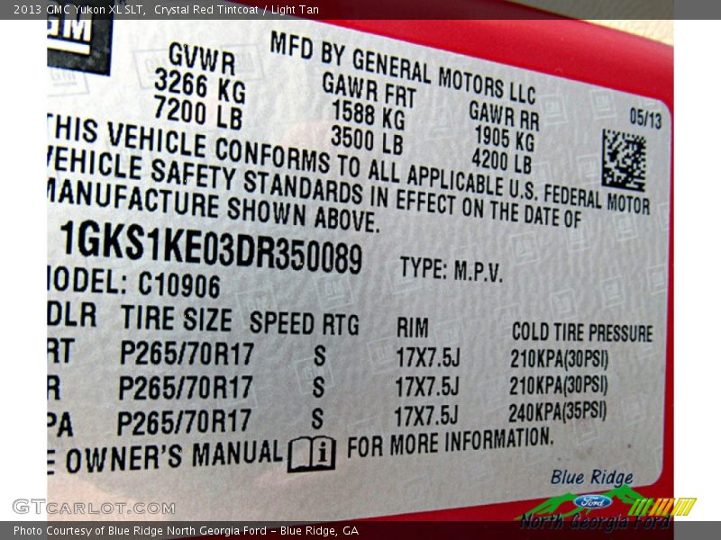 Crystal Red Tintcoat / Light Tan 2013 GMC Yukon XL SLT