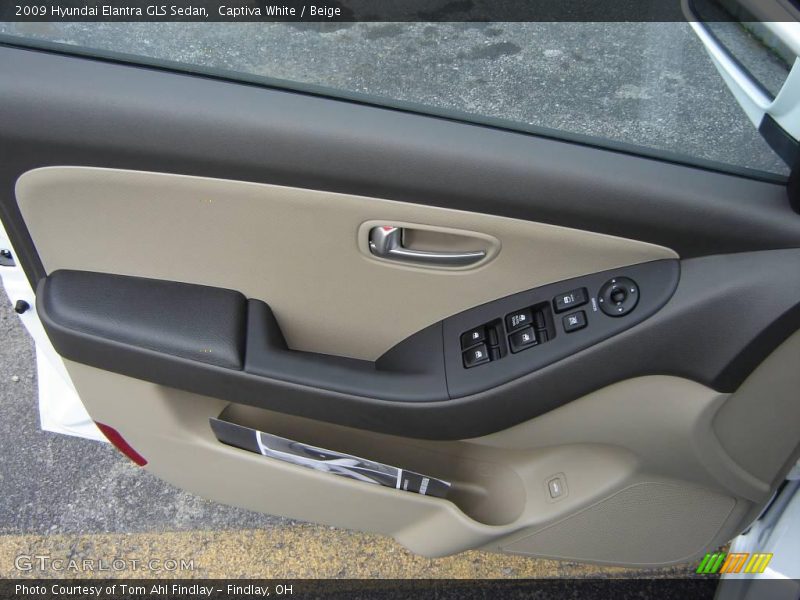 Captiva White / Beige 2009 Hyundai Elantra GLS Sedan